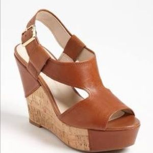 Franco Sarto Wedge Sandals Brown Size 7